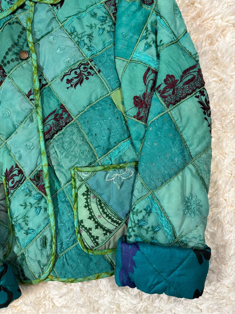 Creed Reversible Patchwork Jacket-EUC-Boho Cottagecore - Picture 8 of 10
